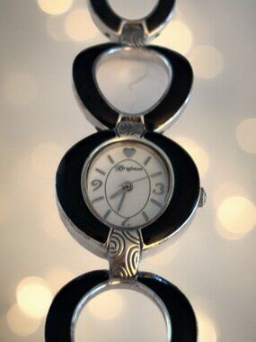 Brighton Padova Oval Link Black Women’s 28mm Bracelet Watch New Battery Included